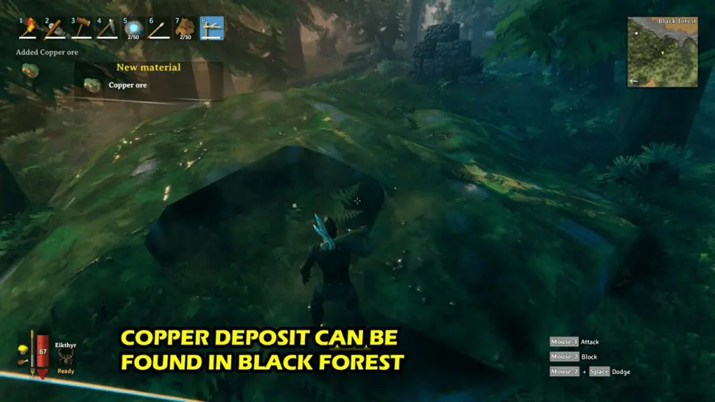 Cooper mining in Valheim