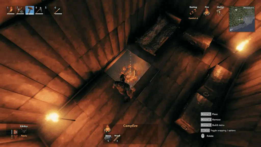 Remove Floor tiles for campfire