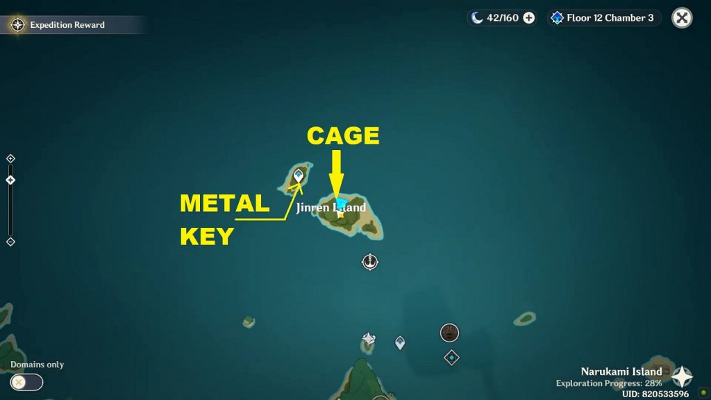 Jinren Island All 5 Cage Key Locations Genshin Impact 2.0