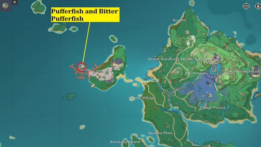 Pufferfish genshin location