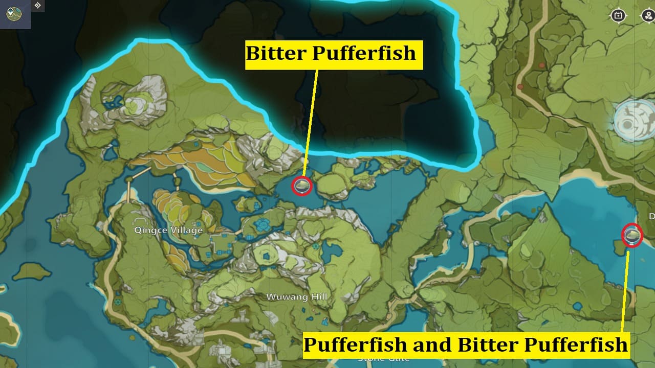 Puffer fish locations genshin