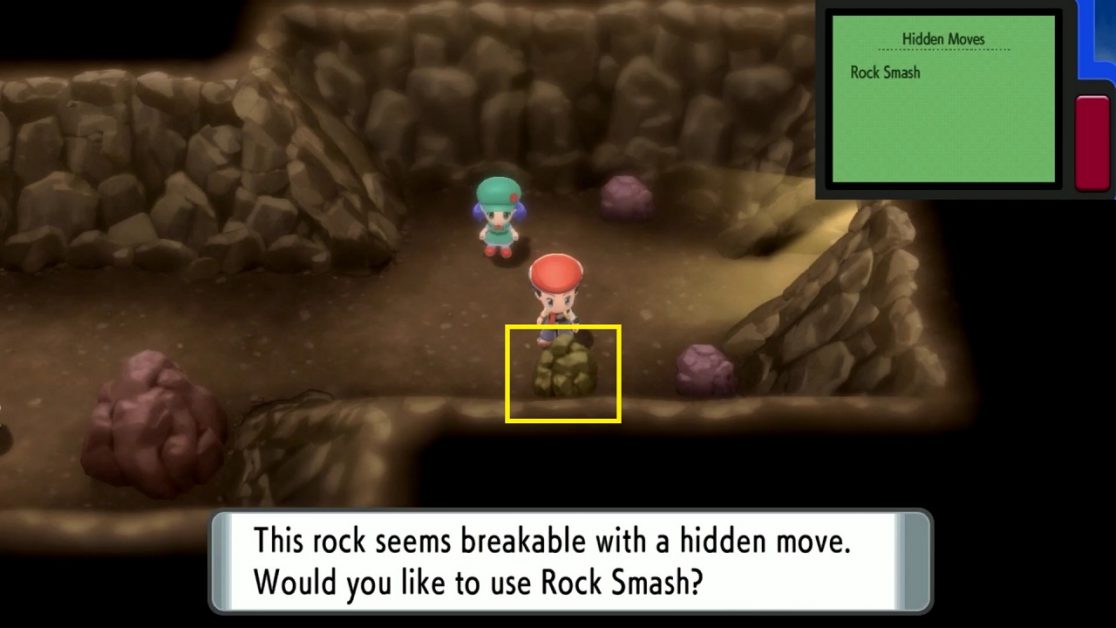 How To Break Rocks Rock Smash Hidden Move Pokemon Brilliant Diamond