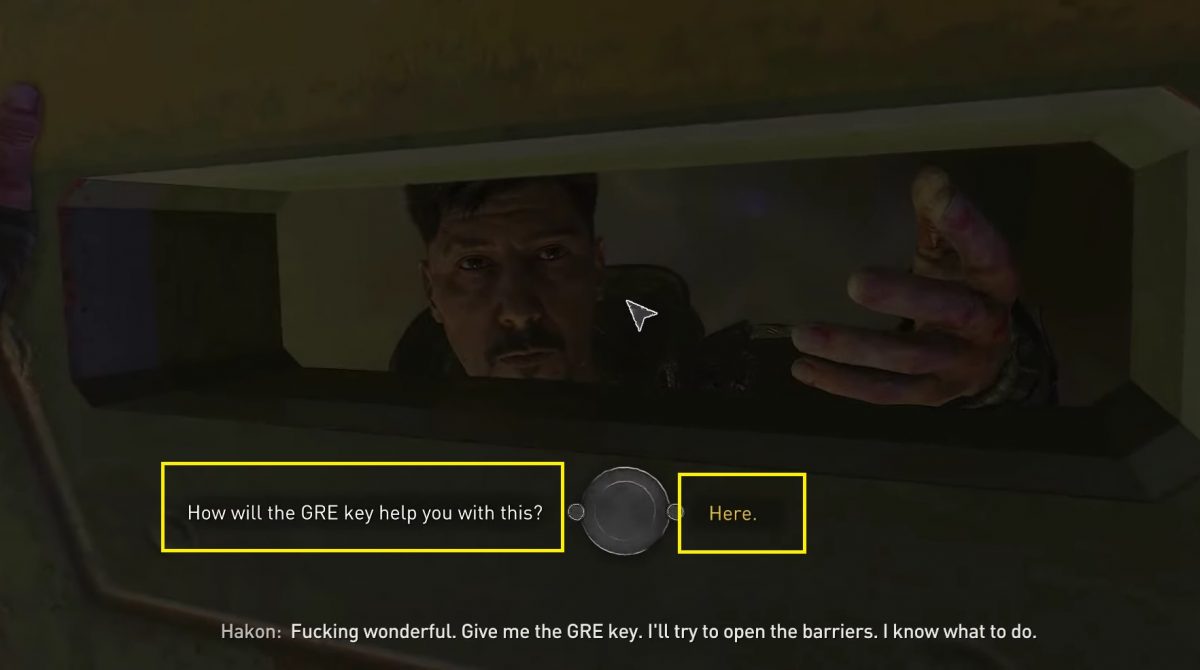 dying light 2 give gre key to hakon