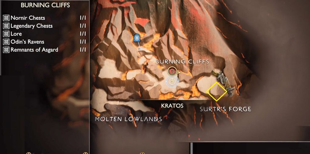 All Collectibles in Muspelheim - Burning Cliffs and Surtr's Forge - Collectibles - Muspelheim, God of War: Ragnarok