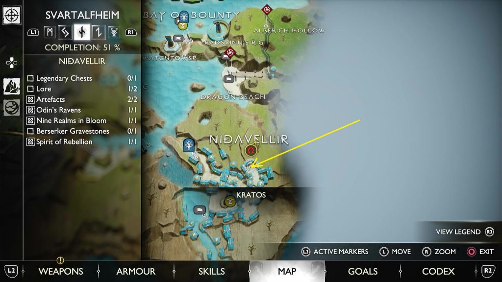 All God of War Ragnarok buried treasure map locations