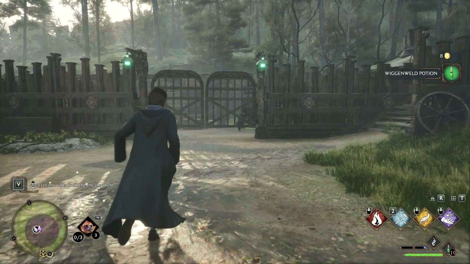 Free the carts from the encampment Hogwarts Legacy GAMERPILLAR