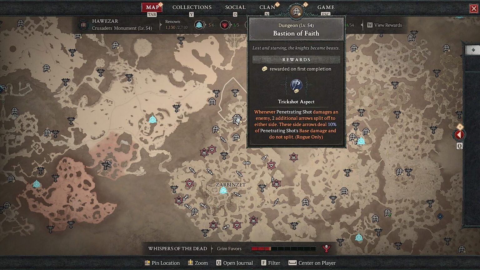 Bastion of Faith Location Trickshot Aspect Diablo 4 GAMERPILLAR