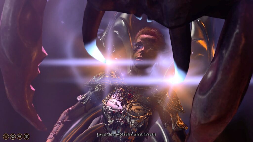 Lae’zel Tries to Cure Tadpole Parasite with Githyanki Zaith’isk Device